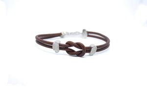 bracciale pelle e argento